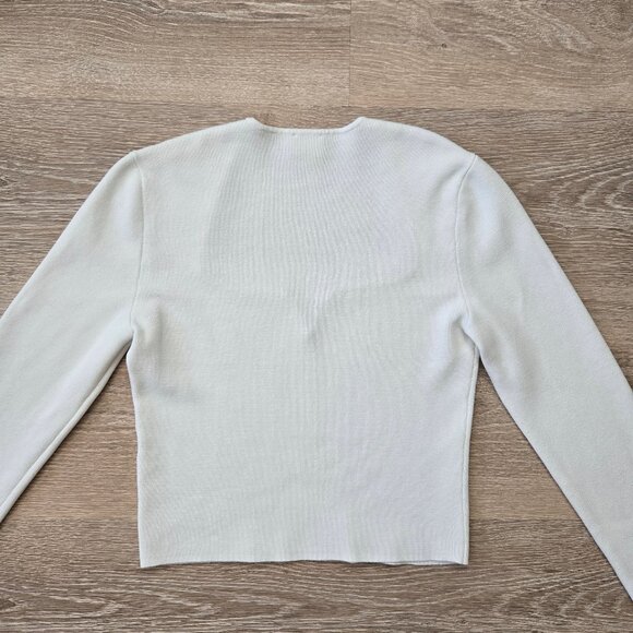 Abercrombie & Fitch Sweetheart Slim Semi Cropped Sweater White Size Small - Picture 13 of 16